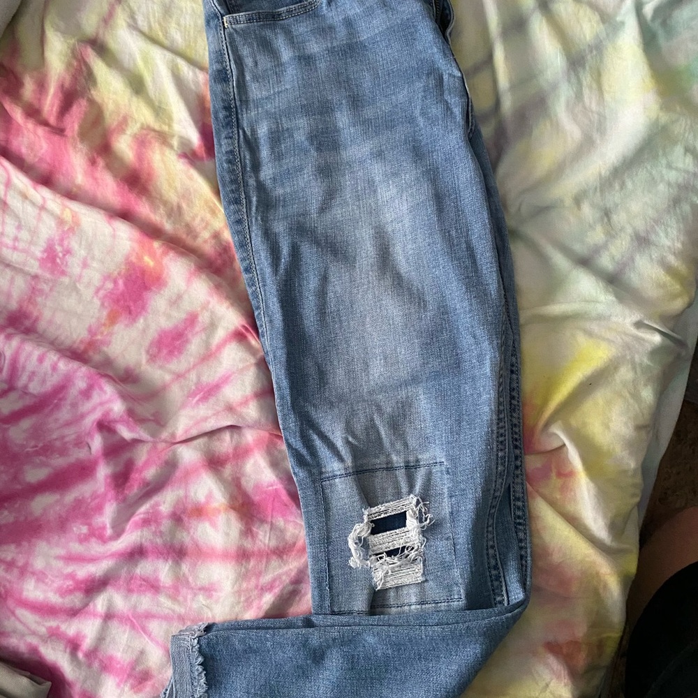 Hollister ripped patched jeans